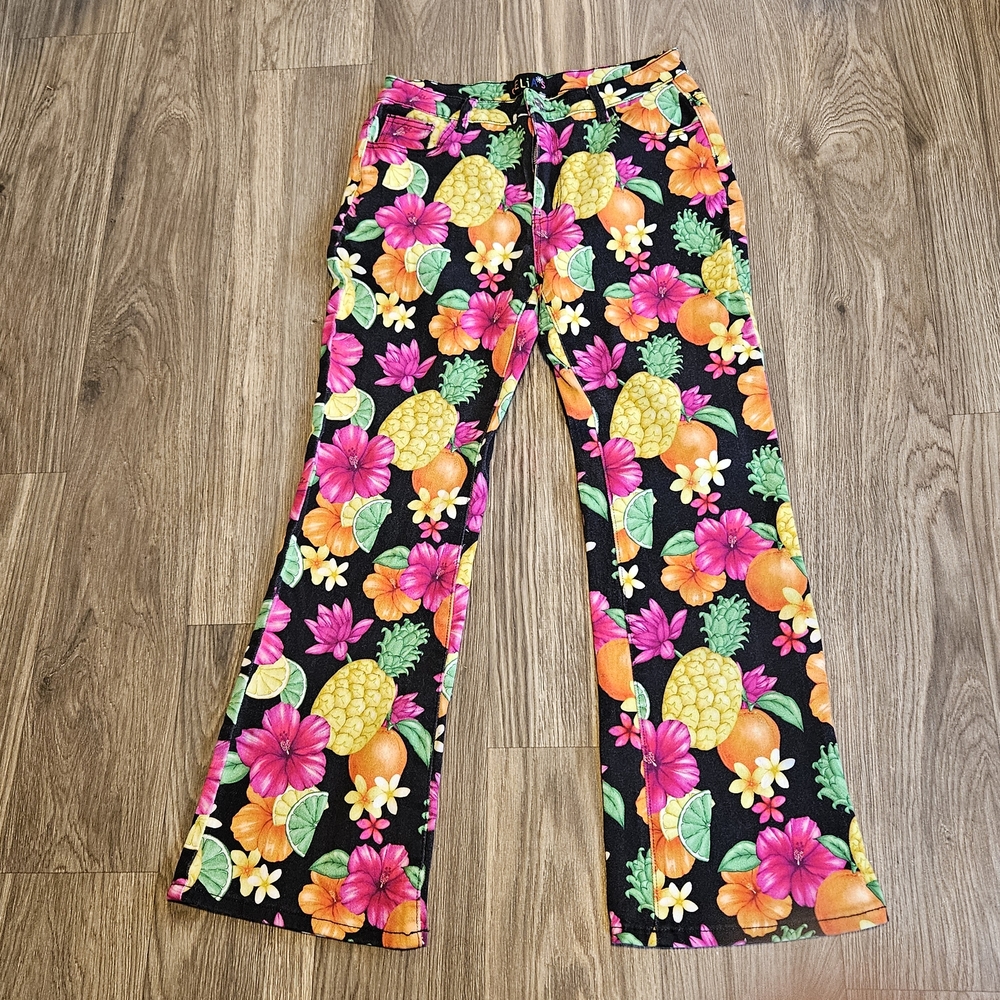 dELiA*s Tropical Print Pants with Pink and Green
